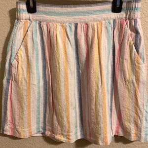 Loft Outlet Short Striped A-line Skirt with Two Front Pockets, size Small